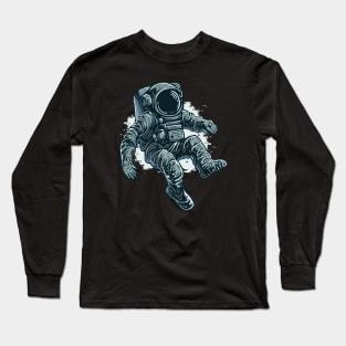 Blue Sky Flying Astronaut Long Sleeve T-Shirt